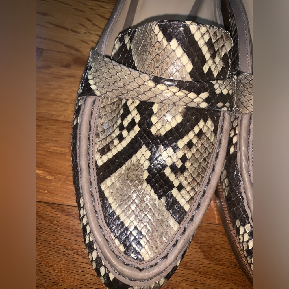 Alexandre Birman Snakeskin Python Mules Flats Sho… - image 5